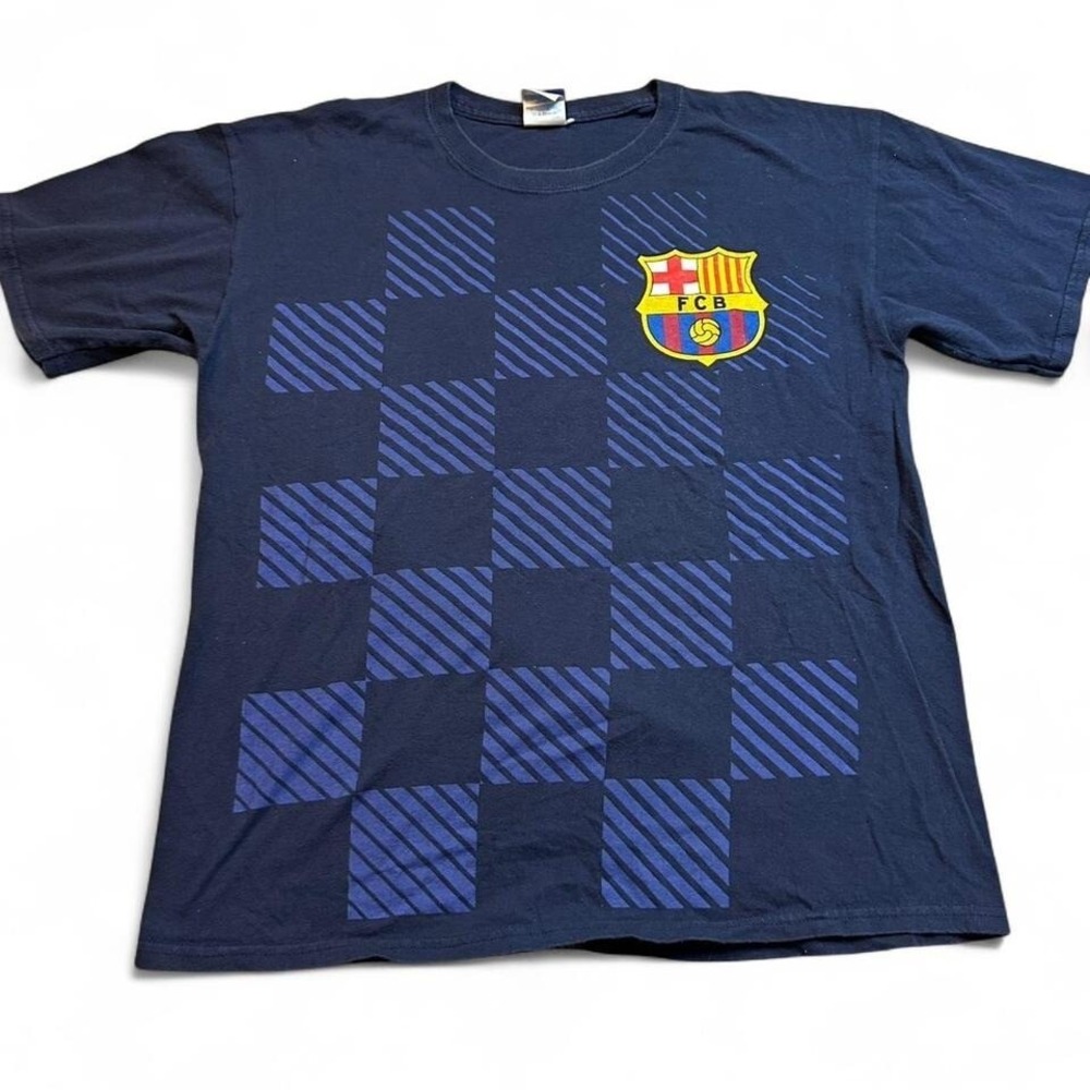 FCB Barcelona Lionel Messi soccer‎ futbol Size L Navy tshirt